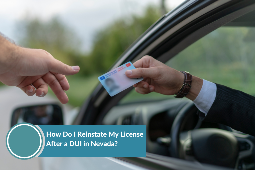 driver showing his driver's license after being pulled over by a policeman for a possible DUI